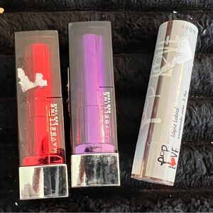 Maybelline & Avon Lip Trio - Red, Brown, Neutral